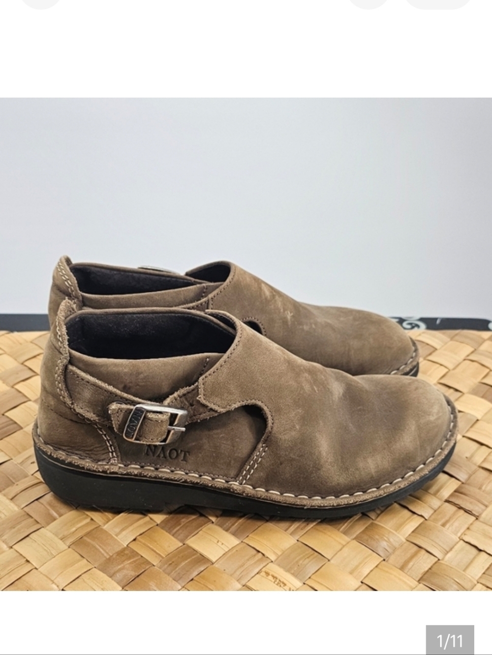 Naot Malta Brown Buckle Leather Slip-On Boot Size 37